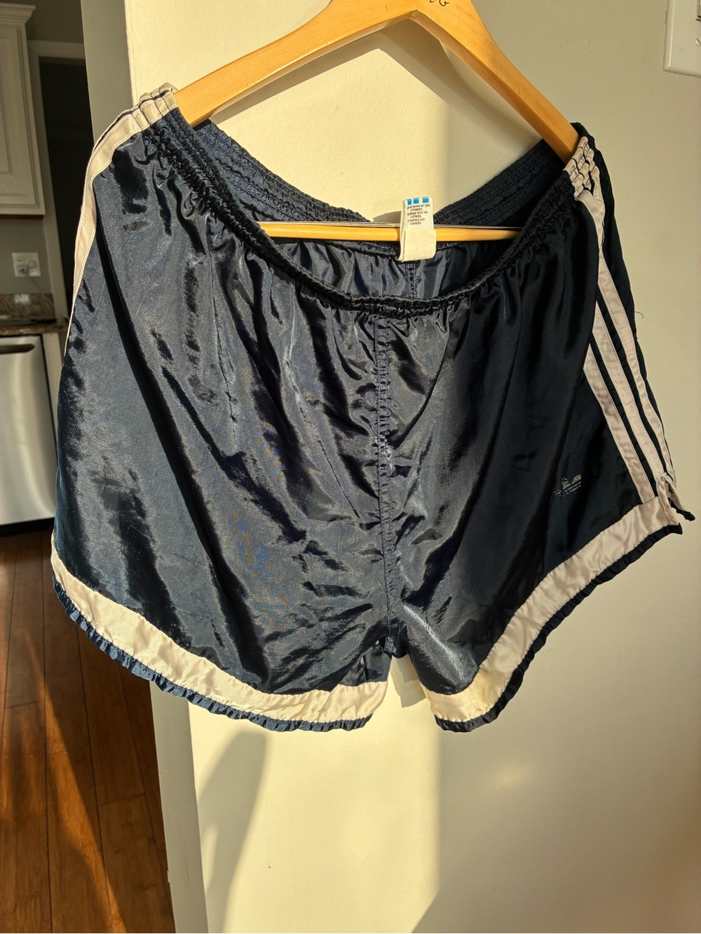 adidas Navy Athletic Shorts with White Trim
